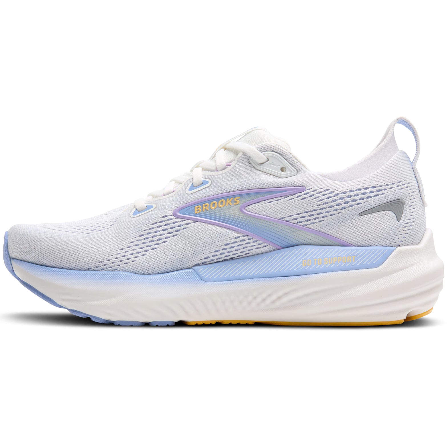 Women's Glycerin GTS 22 Running Shoes White / Blue Heron / Apricot - Achilles Heel