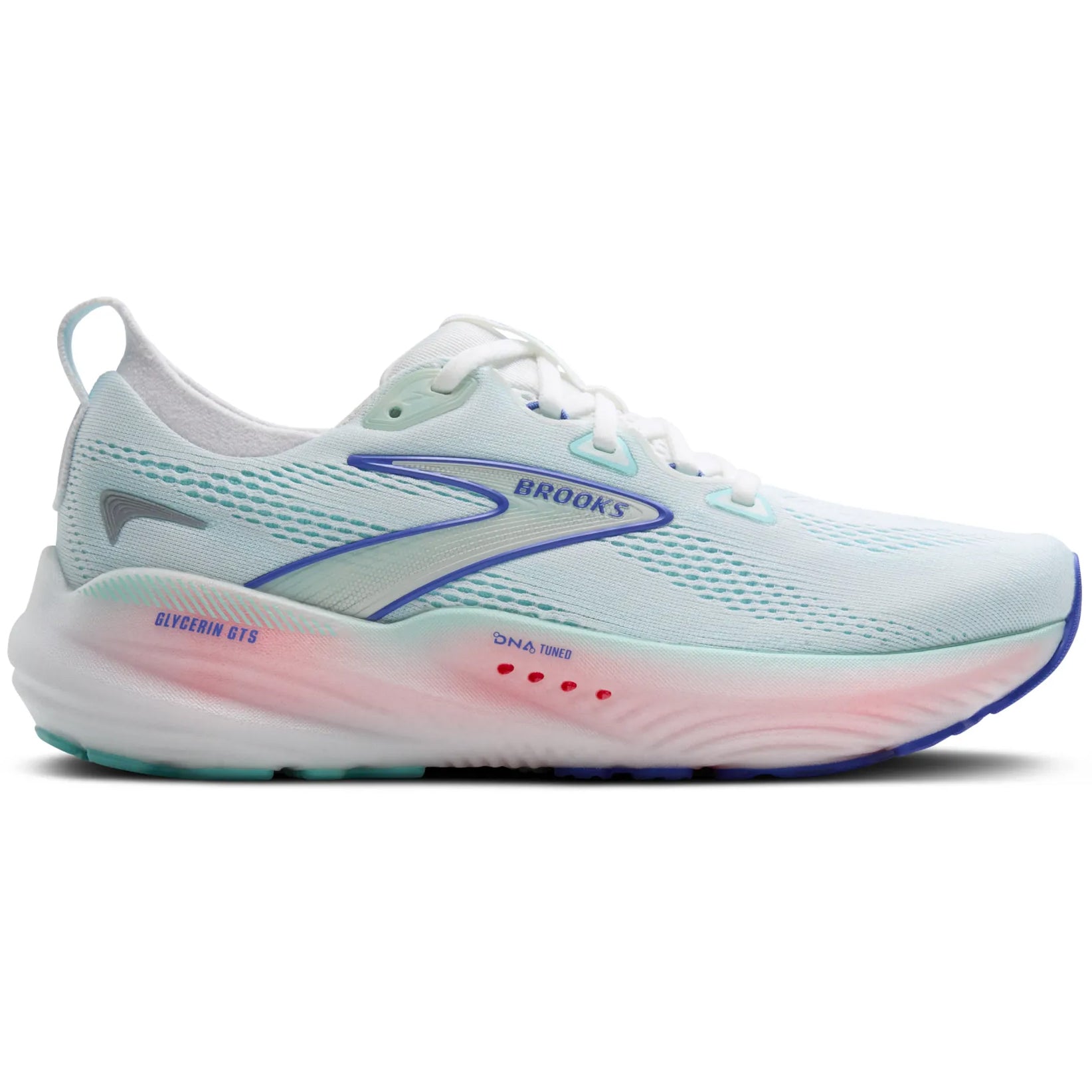 Women's Glycerin GTS 22 Running Shoes White / Limpet Shell / Amparo Blue - Achilles Heel