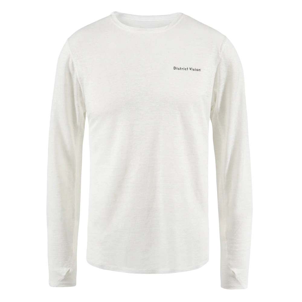 District Vision Men's Hemp Long Sleeve White - achilles heel