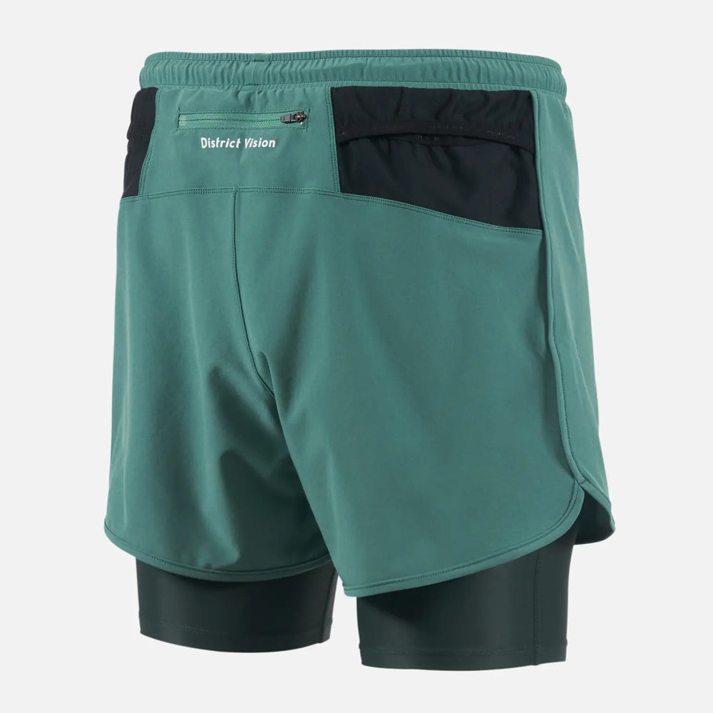 District Vision Men's Layered Pocketed Trail Shorts Pine - achilles heel