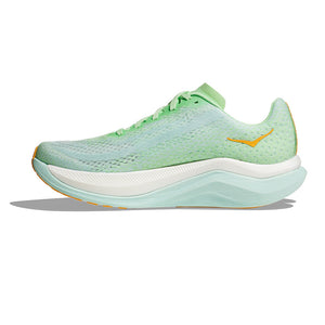 Hoka Women's Mach X Running Shoe Lime Glow / Sunlit Ocean - achilles heel