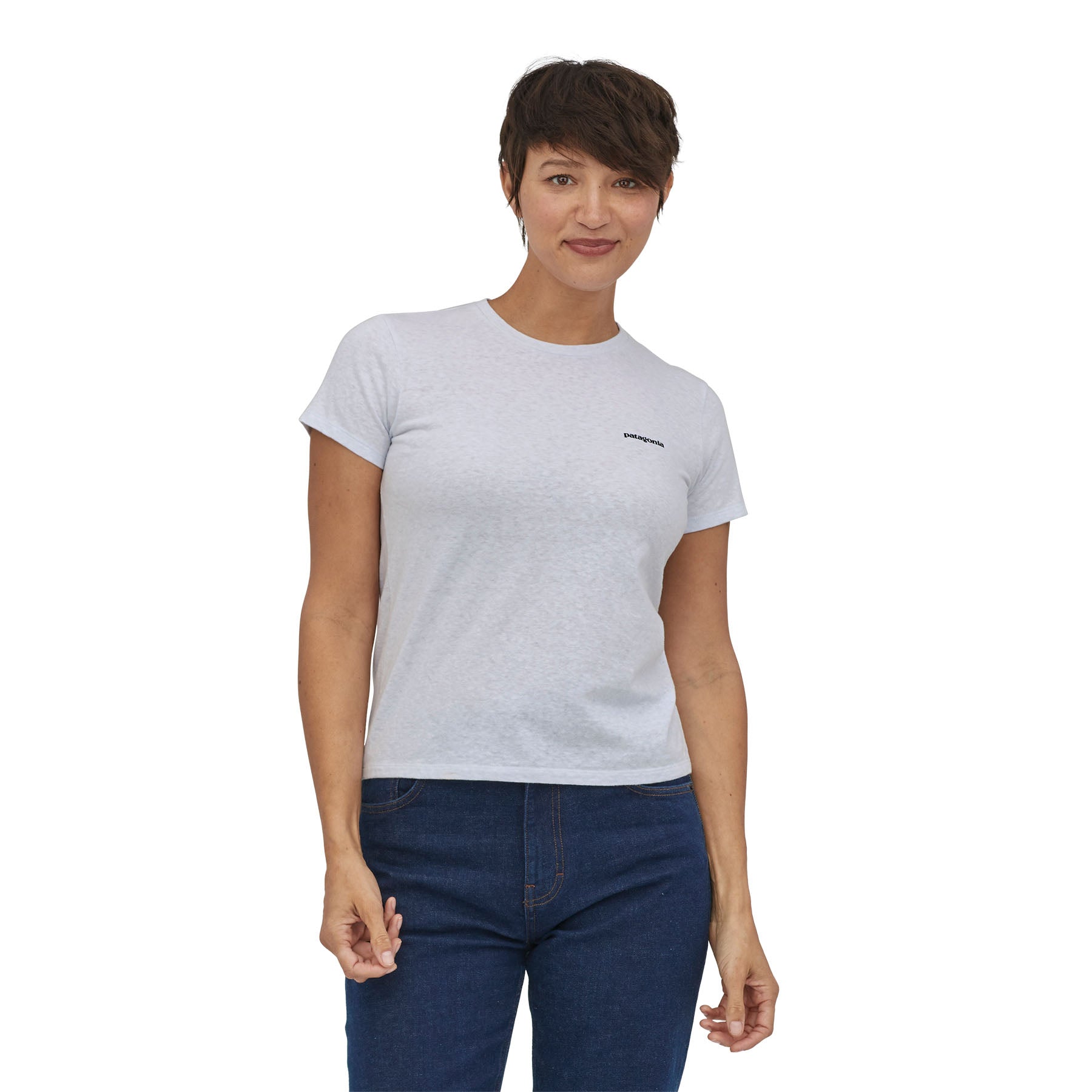 Patagonia Women's P-6 Logo Responsibili-Tee White - Achilles Heel