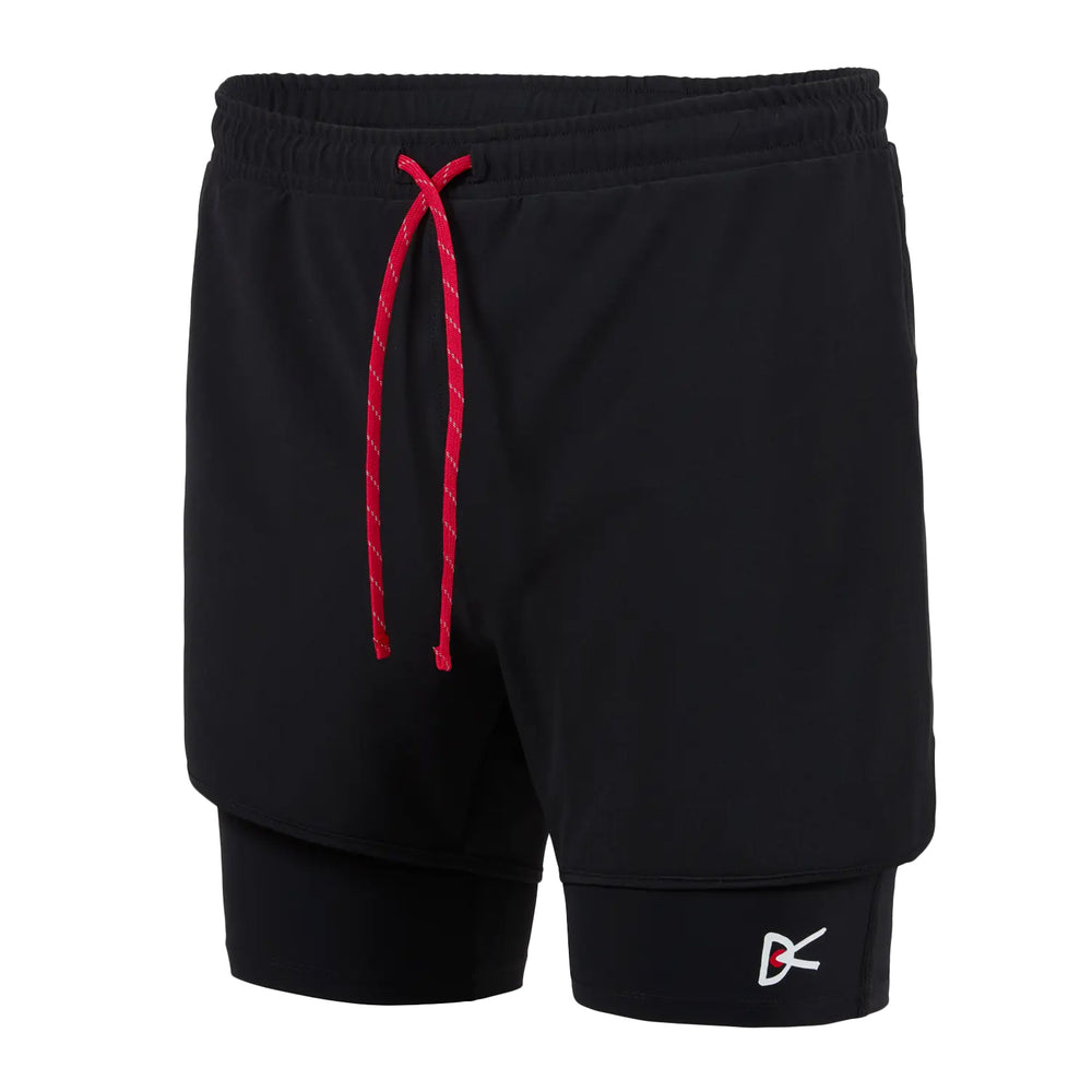 District Vision Men's Layered Pocketed Trail Shorts Black - achilles heel