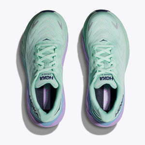 Hoka Women's Arahi 6 Wide Fit Running Shoes Sunlit Ocean / Lilac Mist - achilles heel