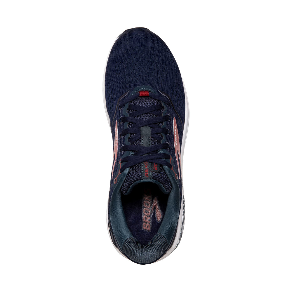 Brooks Men's Beast 20 Running Shoes Peacoat / Midnight / Red - achilles heel