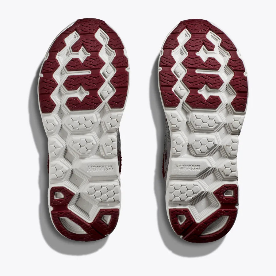 Hoka Clifton L Embroidery Shoes Lunar Rock / Cabernet - achilles heel