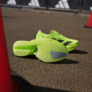 adidas Mens's Adizero Adios Pro 4 Running Shoes Lucid Lemon / Core Black / Halo Silver - achilles heel
