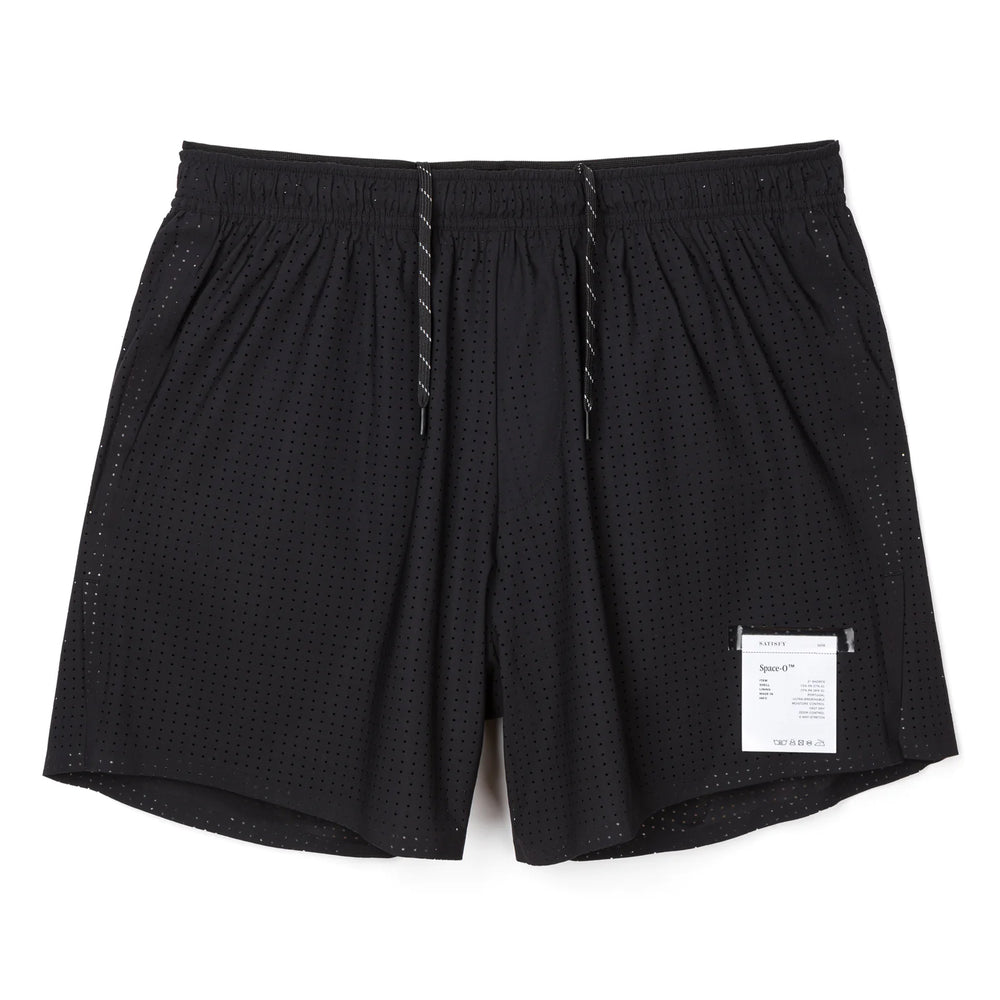 Satisfy Space‑O 5 Inch Distance Shorts Black - achilles heel