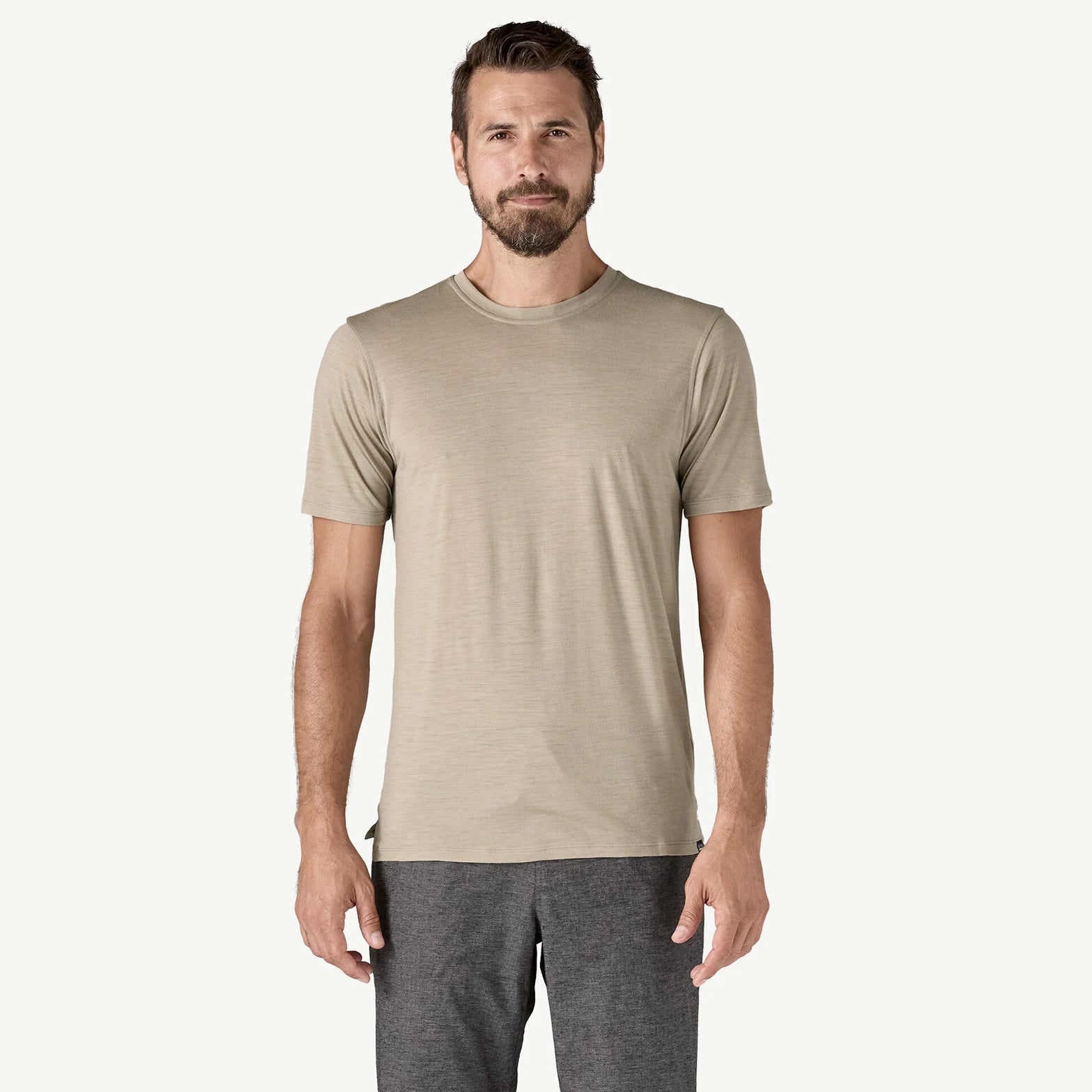 Men's Capilene Cool Merino Blend Tee Seabird Grey - Achilles Heel