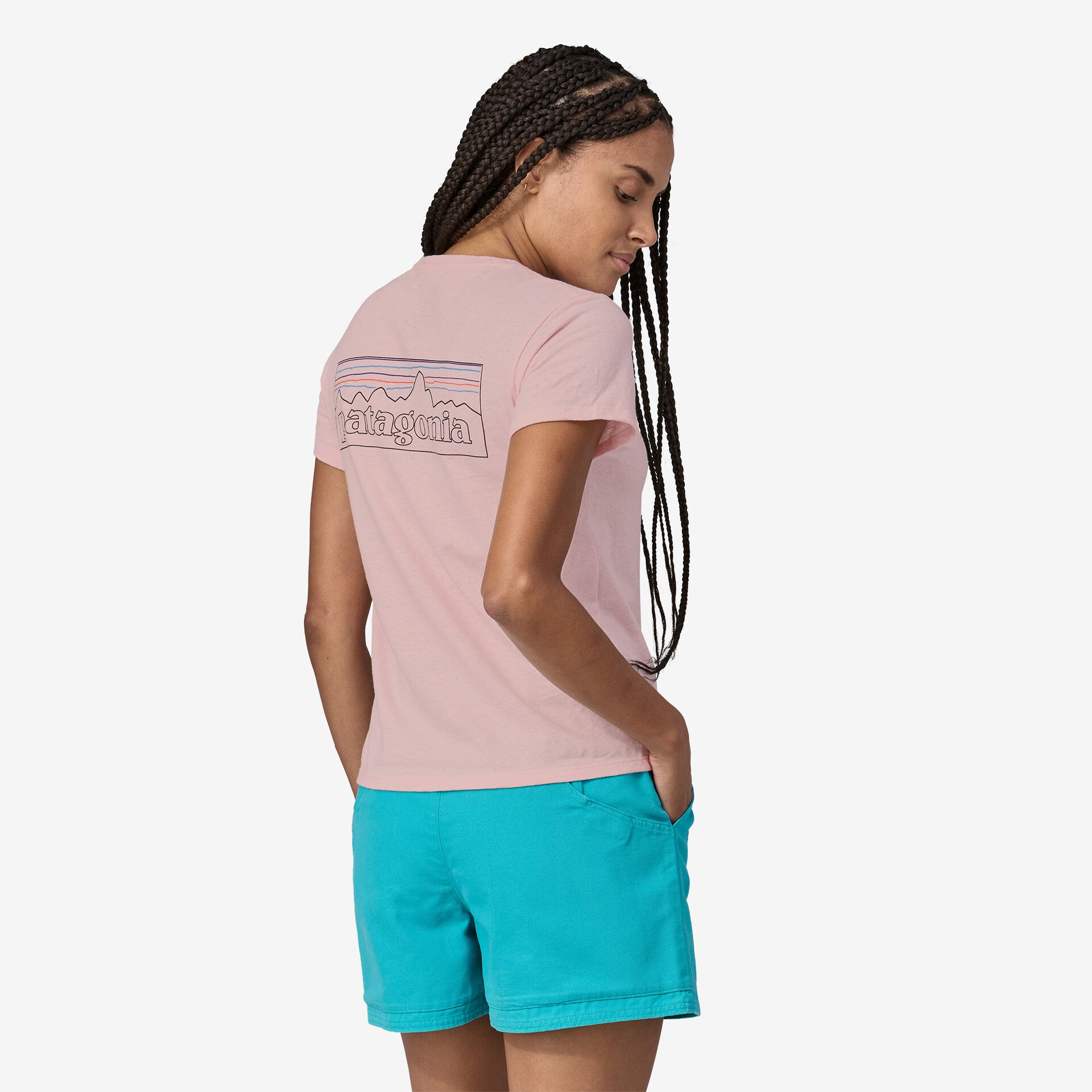 Patagonia Women's P-6 Logo Responsibili-Tee P-6 Outline / Whisker Pink - Achilles Heel