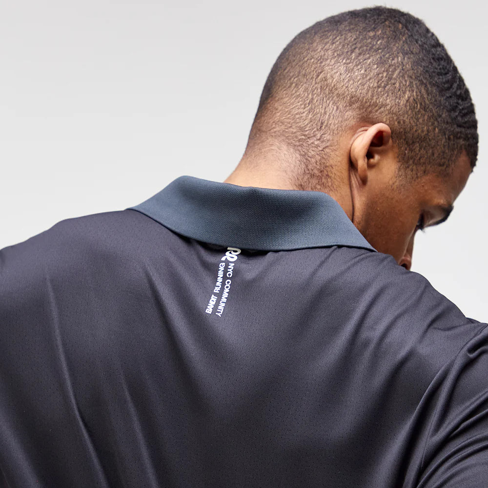 Bandit Men's NanoMesh Collared Performance Tee Black - achilles heel
