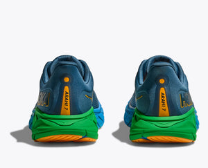 Hoka Men's Arahi 7 Wide Fit Running Shoes Thunder Cloud / Stormy Skies - achilles heel