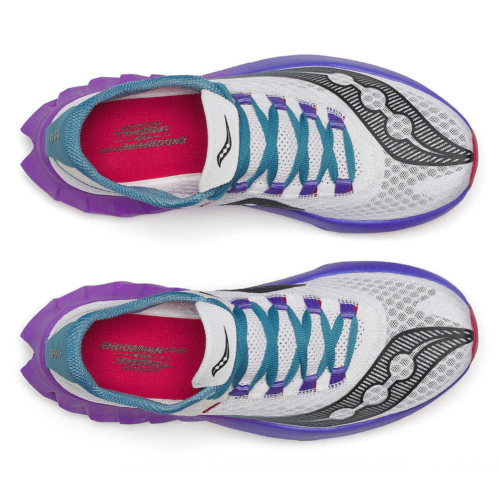 Saucony Women's Endorphin Pro 4 Running Shoes White / Shadow - achilles heel