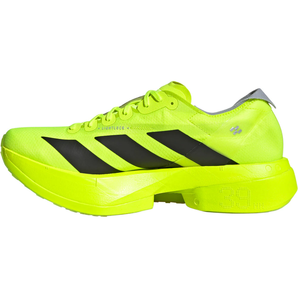adidas Mens's Adizero Adios Pro 4 Running Shoes Lucid Lemon / Core Black / Halo Silver - achilles heel