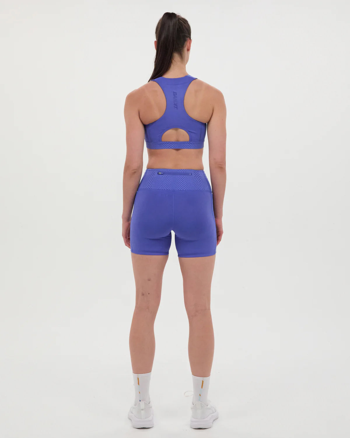 Women's Stamina 5 Inch High Waisted Compression Shorts Deep Peri Blue - Achilles Heel