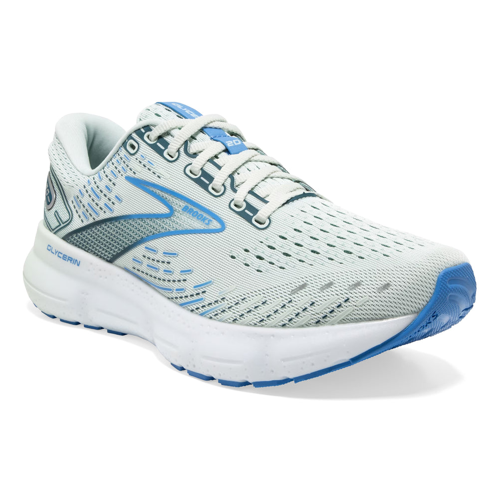 Brooks Women's Glycerin 20 Running Shoes Blue Glass / Marina / Legion Blue - achilles heel