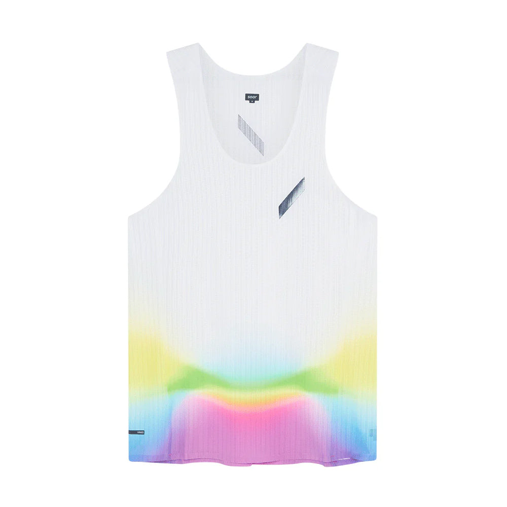 Men's Race Vest White / Summer Rainbow - Achilles Heel