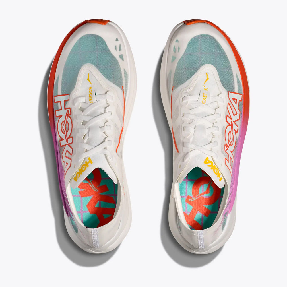 Hoka Rocket X 2 Running Shoes Frost / Lava - achilles heel