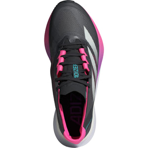 adidas Women's Adizero Boston 12 Grey Five / Crystal Jade / Lucid Pink - achilles heel