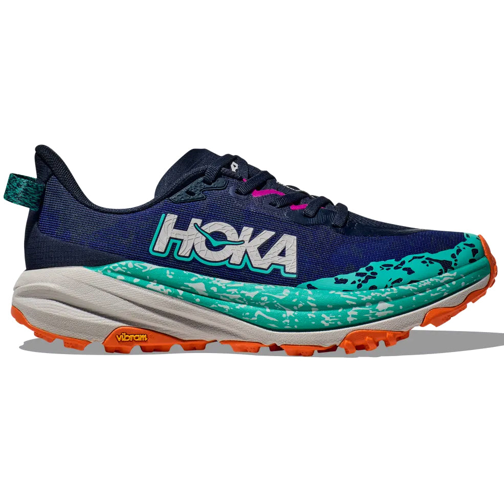 Hoka Women's Speedgoat 6 Wide Fit Trail Running Shoes Varsity Navy / Meteor - Achilles Heel
