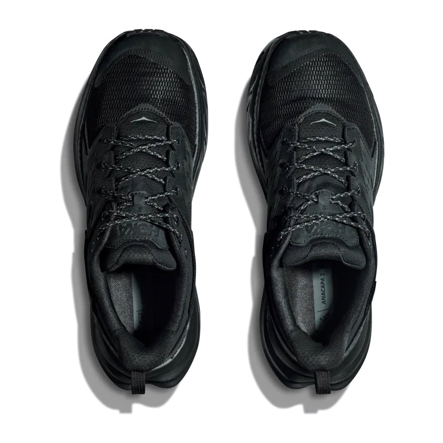 Hoka Men's Anacapa 2 Low GORE-TEX Walking Shoes Black / Black - achilles heel
