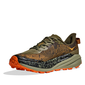 Hoka Men's Speedgoat 6 Wide Fit Trail Running Shoes Antique Olive / Squash - achilles heel
