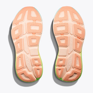 Hoka Men's Bondi 9 Running Shoes Frost / Pale Tangerine - achilles heel