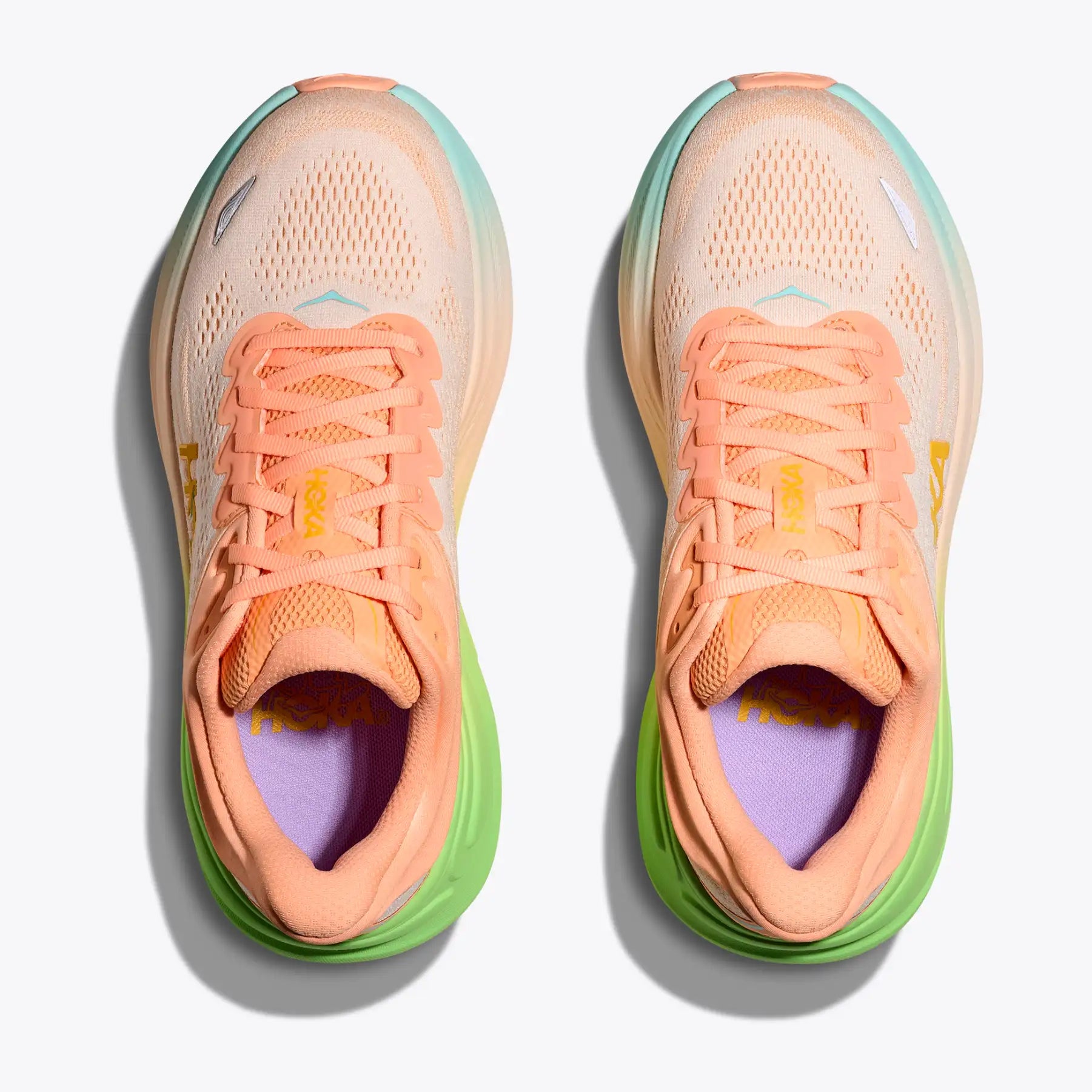 Women's Bondi 9 Running Shoes Frost / Pale Tangerine - Achilles Heel