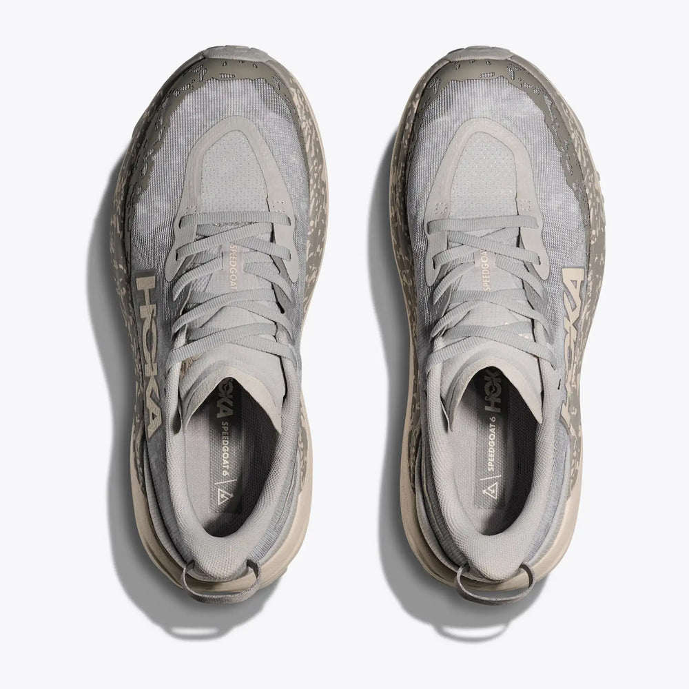 Hoka Women's Speedgoat 6 Trail Running Shoes Cosmic Grey / Alabaster - achilles heel