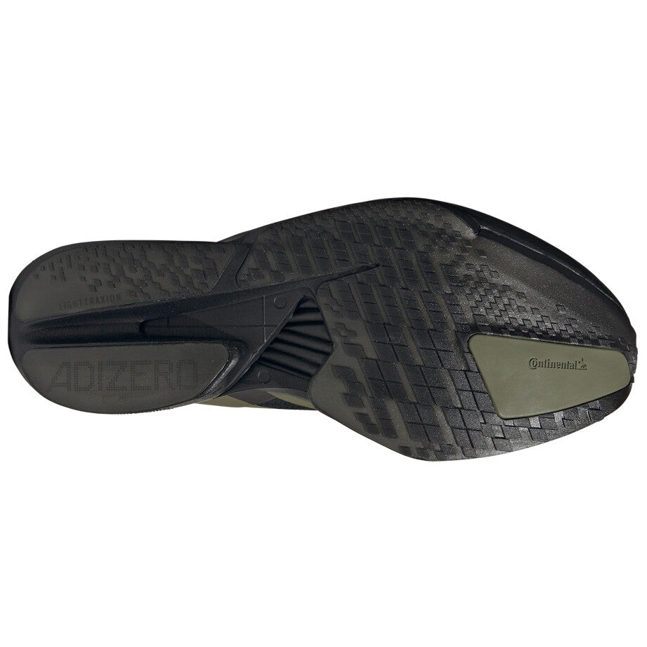 adidas Mens's Adizero Adios Pro 4 Running Shoes Core Black / Focus Olive / Charcoal - achilles heel