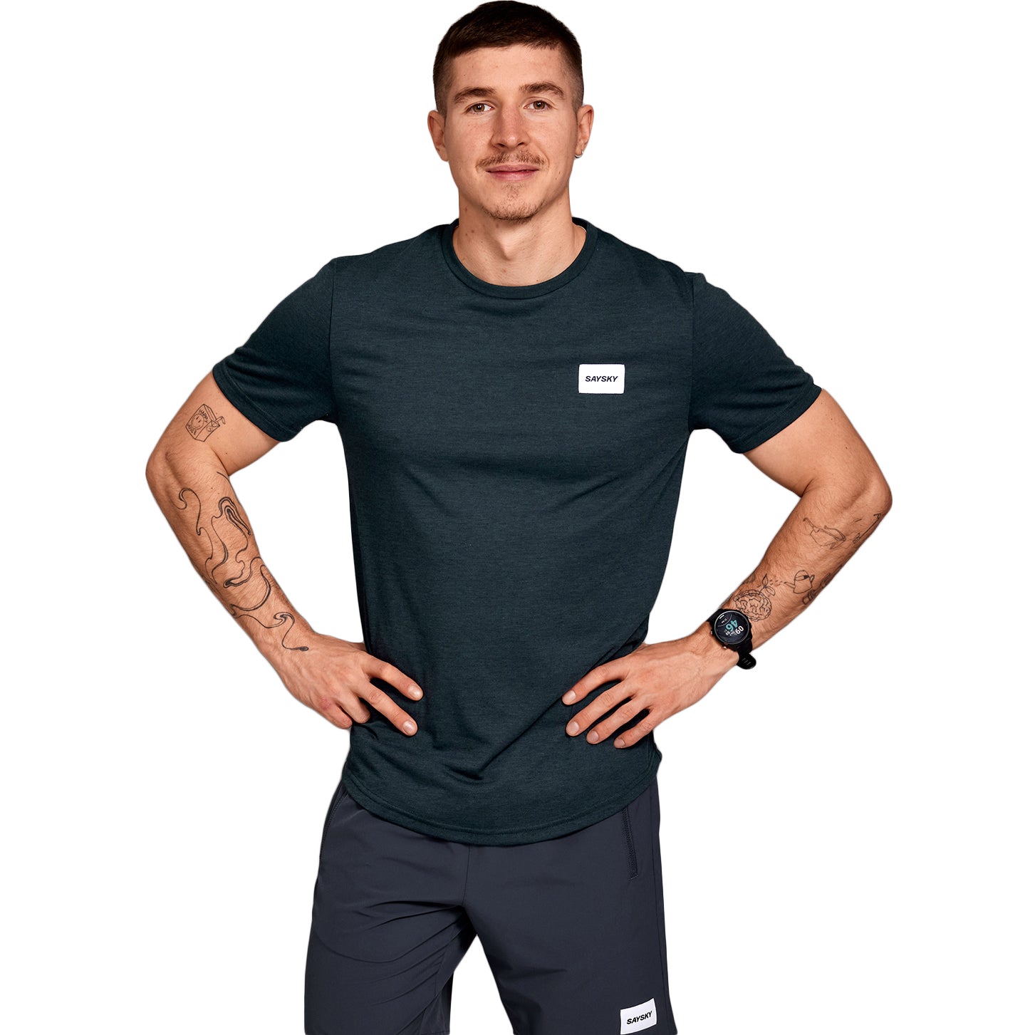 SAYSKY Men's Clean Motion Tee Grey - Achilles Heel