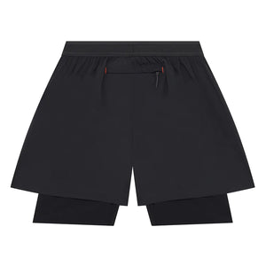 Soar Men's Dual Run Shorts Black - achilles heel