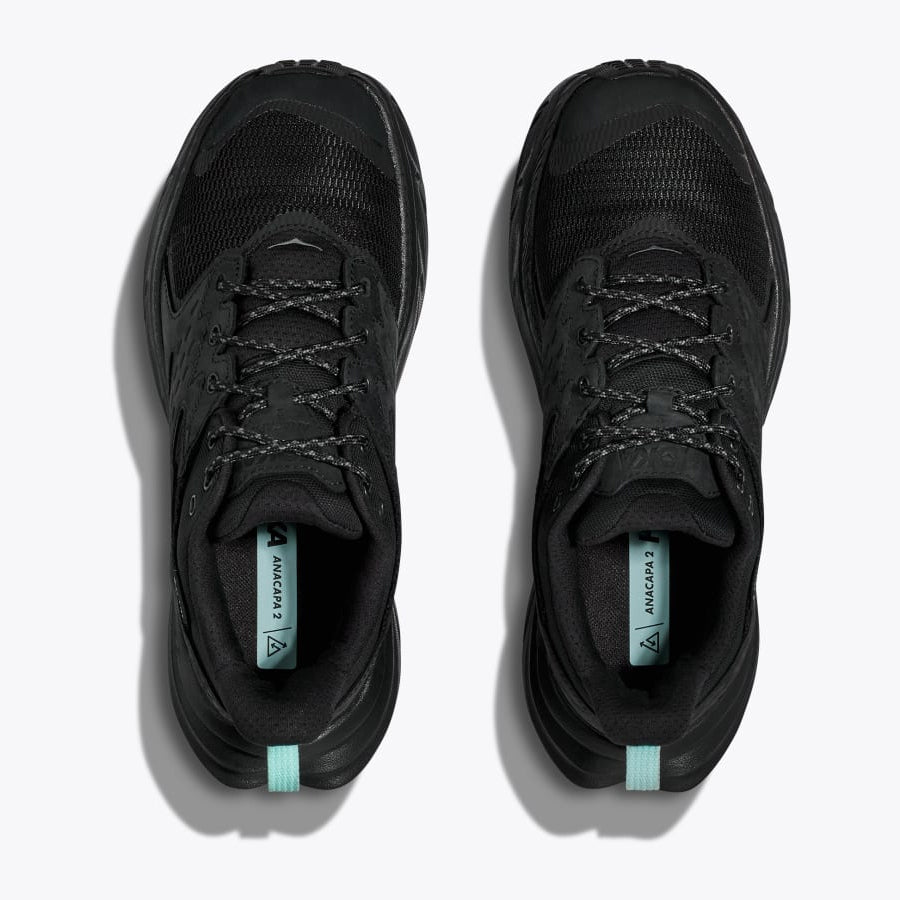 Hoka Women's Anacapa 2 Low GORE-TEX Walking Shoes Black / Black - achilles heel