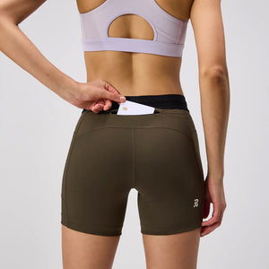 Bandit Women's Stamina 5 Inch Compression Shorts Dark Fatigue - achilles heel