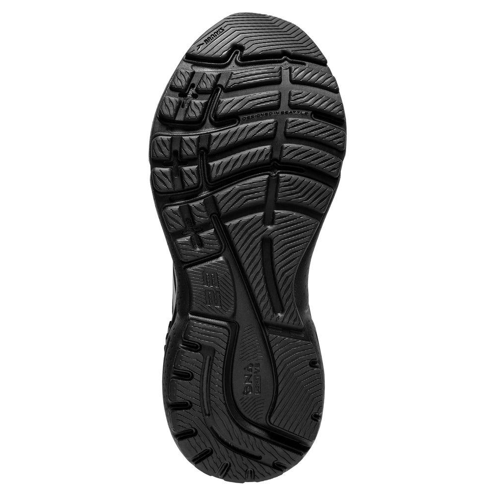 Brooks Men's Adrenaline GTS 23 Extra Wide Fit Running Shoes Black / Black / Ebony - achilles heel
