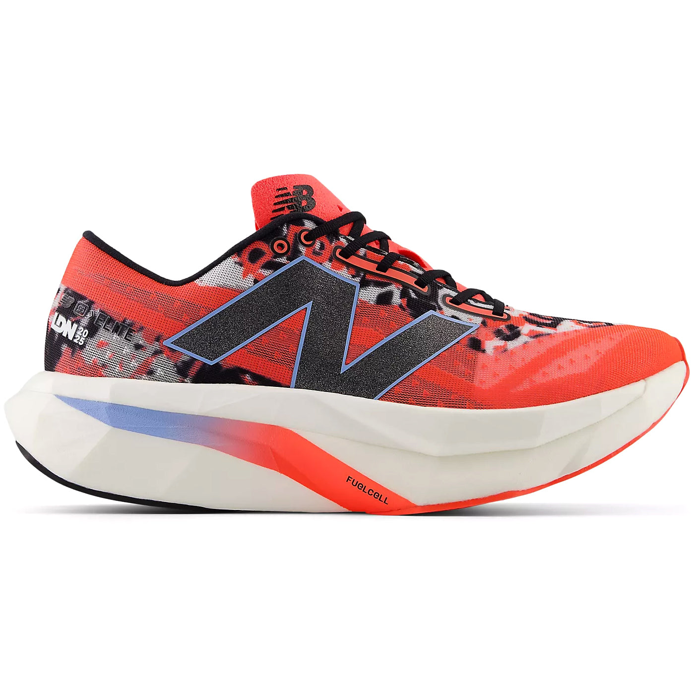 New Balance Women's London Marathon FuelCell SuperComp Elite v4 Running Shoe Urgent Red / White / Black - Achilles Heel