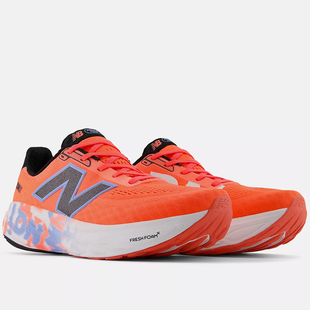 New Balance Men's London Marathon 1080v14 Running Shoes Urgent Red / White / Black - achilles heel