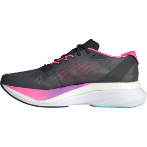 adidas Women's Adizero Boston 12 Grey Five / Crystal Jade / Lucid Pink - achilles heel