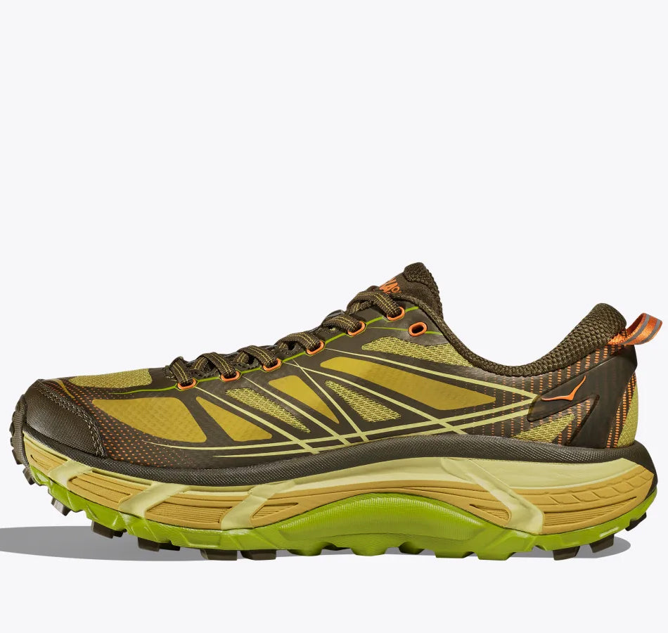 Hoka Mafate Speed 2 Origins Shoes Dark Olive / Golden Lichen - achilles heel