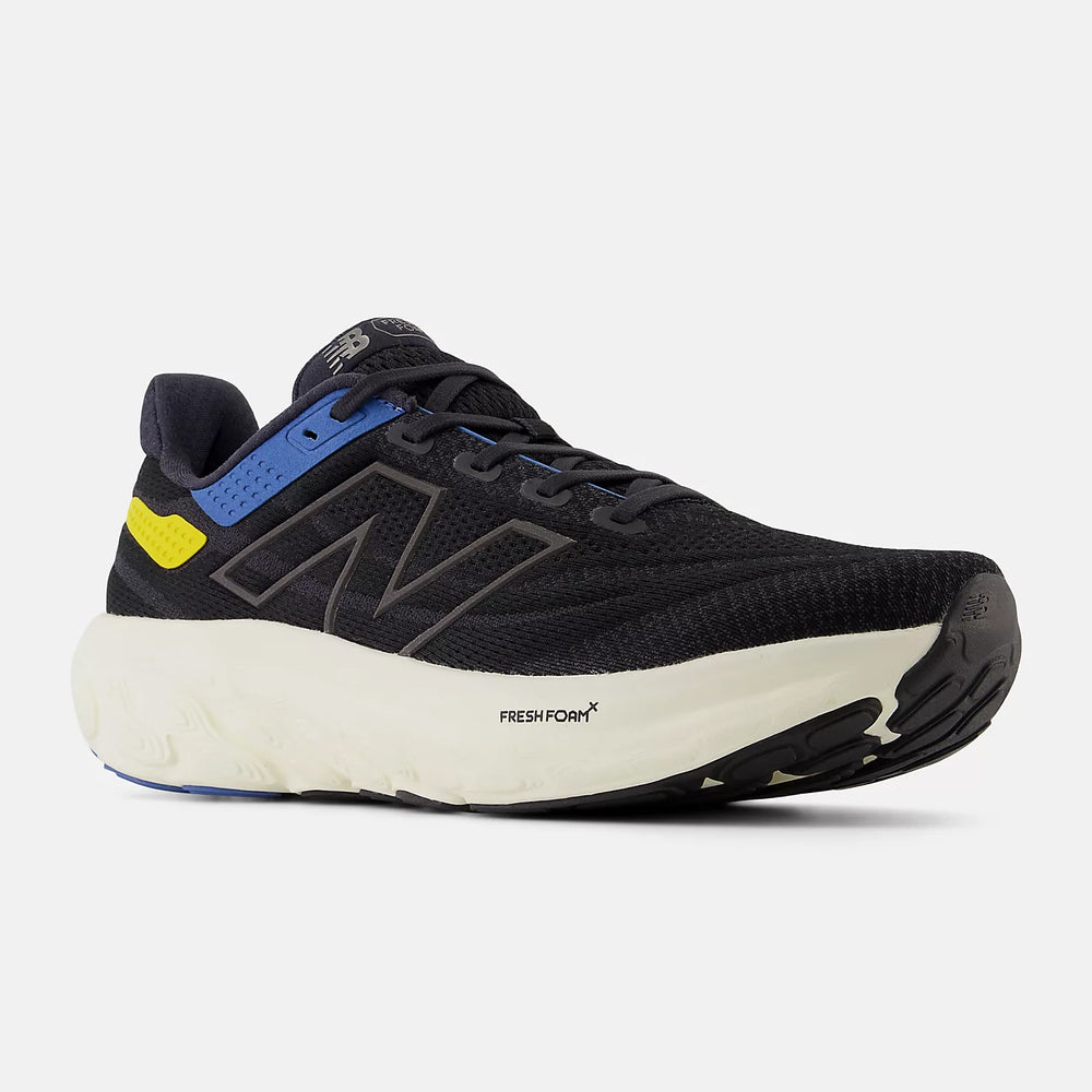 New Balance Men's 1080v13 Running Shoes White / Black / Coastal Blue - achilles heel