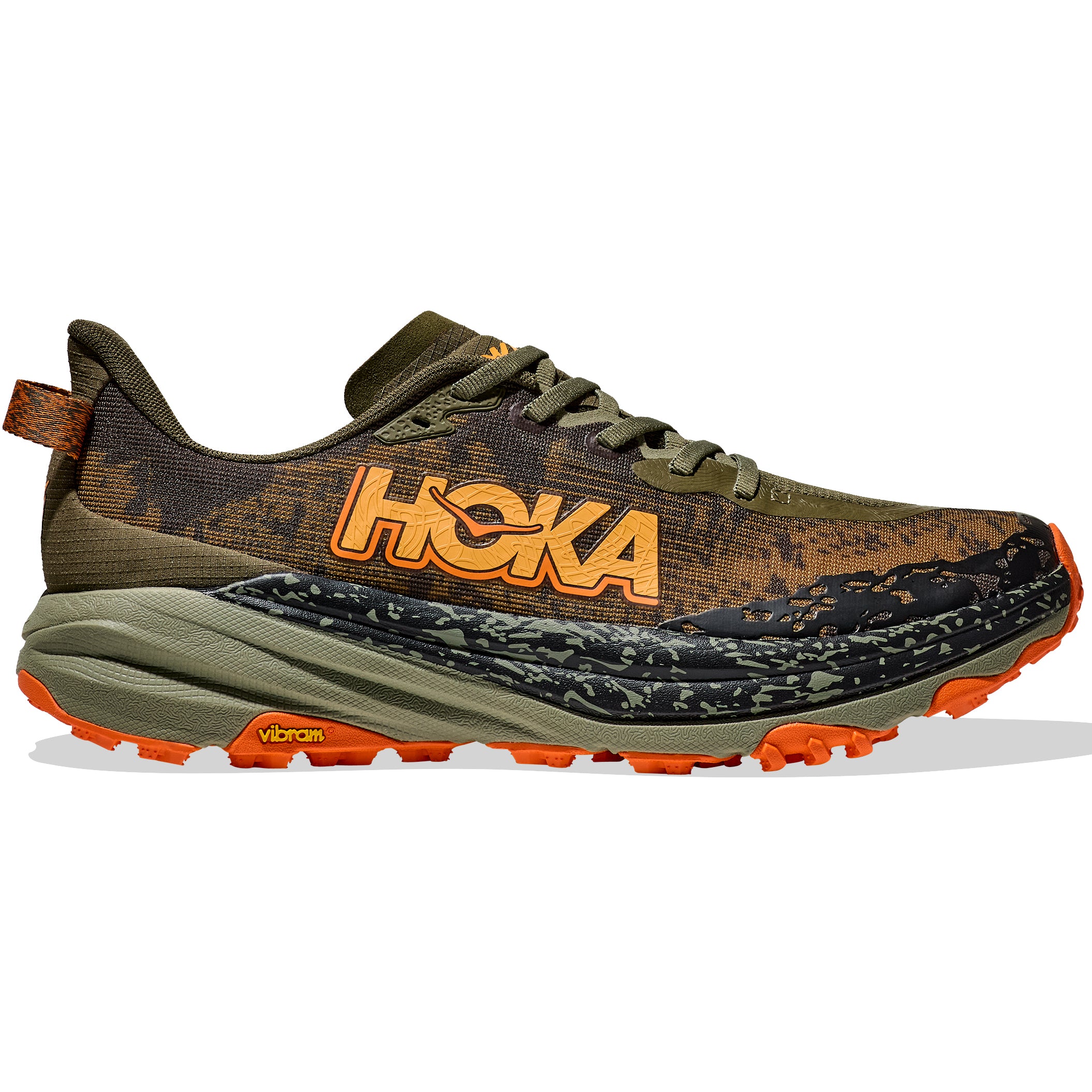 Hoka Men's Speedgoat 6 Wide Fit Trail Running Shoes Antique Olive / Squash - Achilles Heel