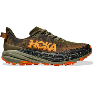 Hoka Men's Speedgoat 6 Wide Fit Trail Running Shoes Antique Olive / Squash - achilles heel