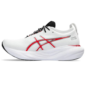 Asics Men's Gel-Nimbus 25 Anniversary Running Shoes White / Classic Red - achilles heel