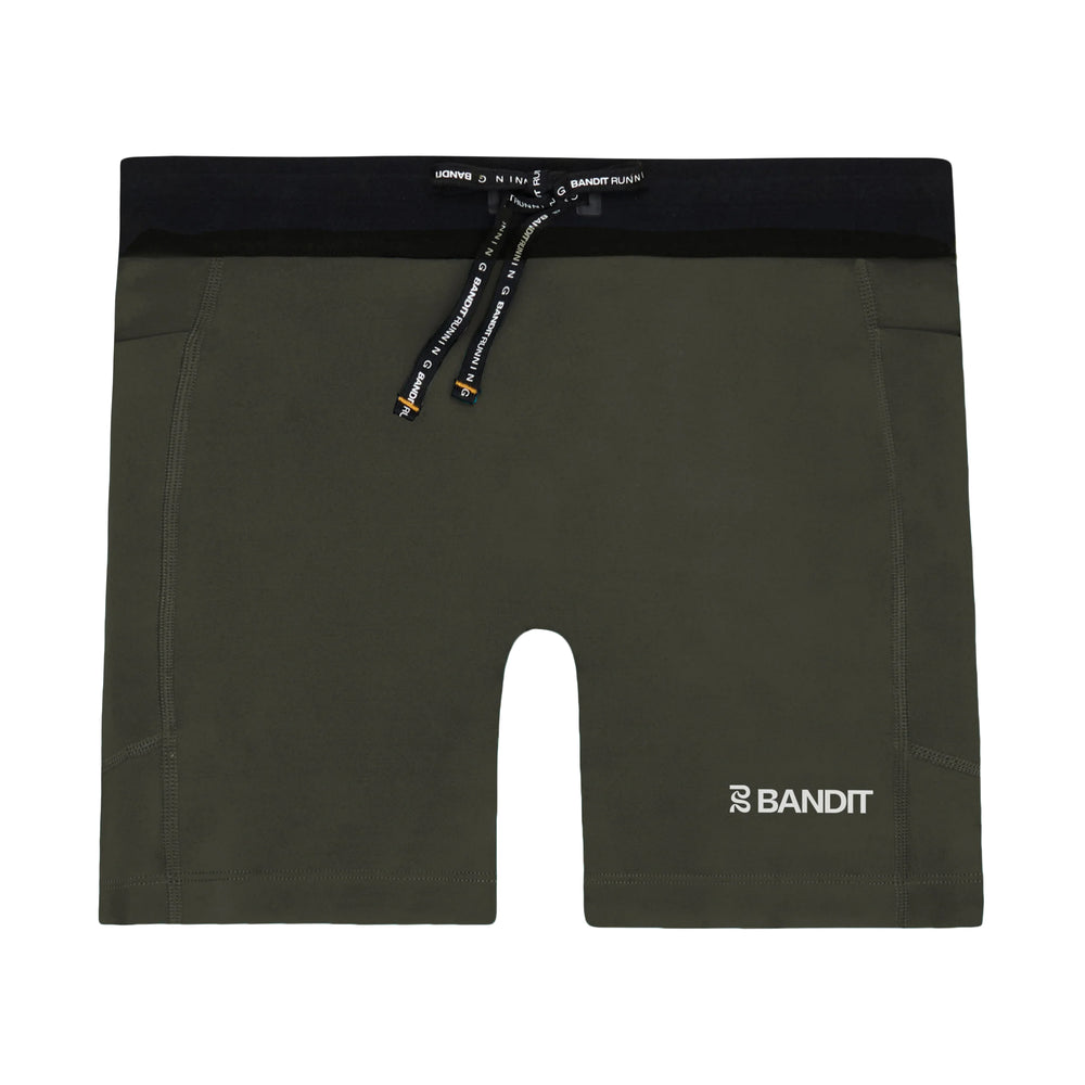 Bandit Women's Stamina 5 Inch Compression Shorts Dark Fatigue - achilles heel