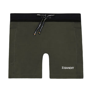 Bandit Women's Stamina 5 Inch Compression Shorts Dark Fatigue - achilles heel