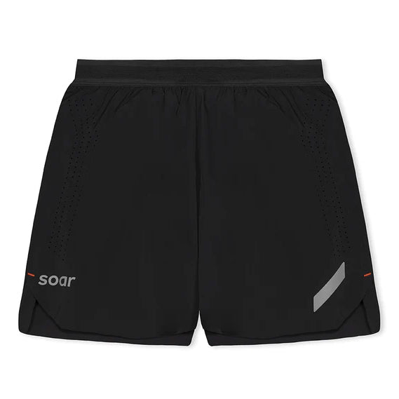 Soar Men's Run Shorts Black - achilles heel