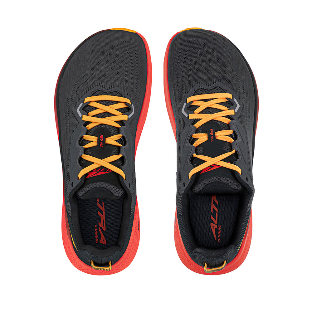 Altra Men's FWD VIA Running Shoes Black / Orange - achilles heel