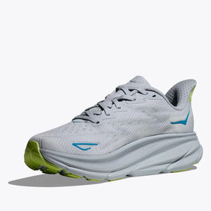 Hoka Women's Clifton 9 Wide Fit Running Shoes Gull / Sea Ice - achilles heel