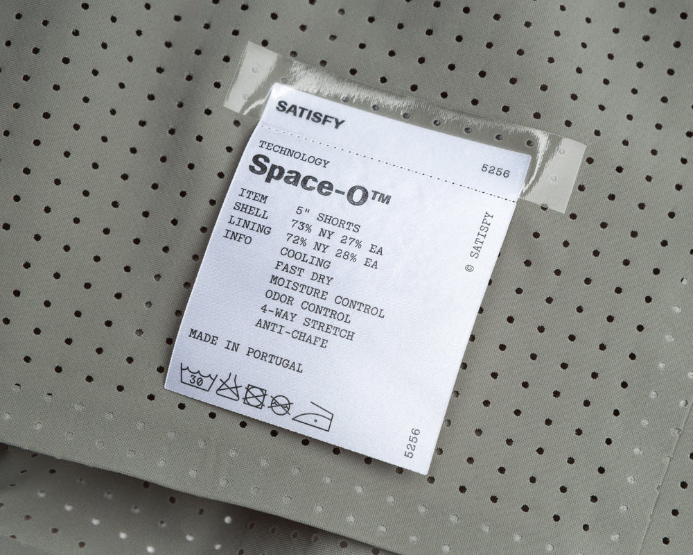 Satisfy Space‑O 5 Inch Distance Shorts Dry Sage v2 - achilles heel