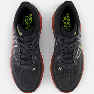 New Balance Men's 860v13 Wide Fit Running Shoes Black / Brick Red - achilles heel